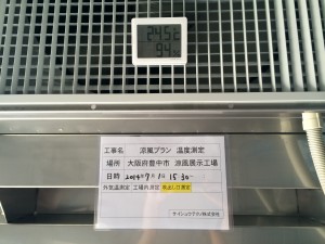 涼風ファン吹出温測定 24.5℃